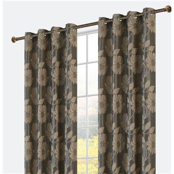 Cortina BOD HOME com Estampa Floral | Castanho Claro | 140x260cm - 1