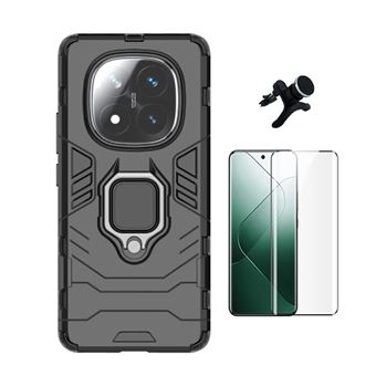 Kit Película de Vidro Temperado Gorilasglass Curvado + Capa de Proteção Militar Magnética + Suporte Magnético com Pernas Gift4Me para Xiaomi Redmi Note 14 Pro + Plus | Preto - 1