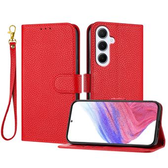 Capa Flip FOXDOCK para Samsung Galaxy A17 | Absorção Magnética de Impacto | Pele PU | Compartimentos para Cartões e Alça de Pulso Removível | Vermelho - 1