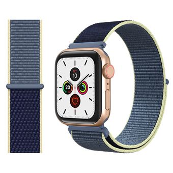 Bracelete de Nylon HSMY Simples para Apple Watch Series 6/ SE/ 5/ 4 | 44 mm - Azul Escuro&Amarelo - 1