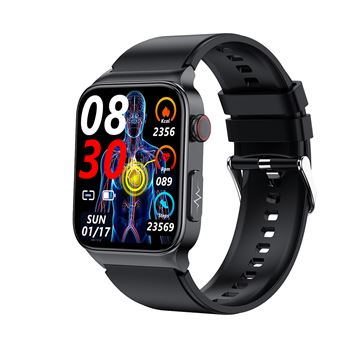 Smartwatch DAM E500 com Detecção de Glicemia |  Pressão Arterial e Monitor de O2 | ECG com Medição do Tórax | Tela 1.8 - Preto - 1