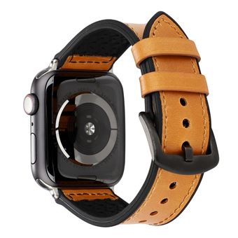 Bracelete de Couro HSMY Clássico Simples para Apple Watch Series 6/ SE/ 5/ 4 | 44 mm - Castanho - 1