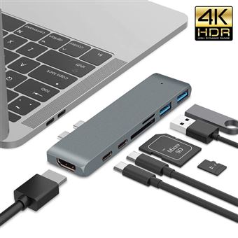 Hub Nanlin HDMI USB-C Micro SD Thunderbolt para Macbook Air 15 2023 | Cinzento Sideral - 1