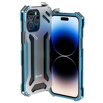 Capa pára-choque de metal R-JUST à prova de queda para iPhone 14 Pro Max - azul - 1