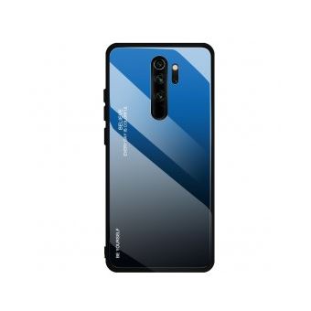 Capa Traseira Rígida de Vidro Temperado Gradiente Lmobile para Xiaomi Redmi Note 8 Pro - Preto- Azul - 1