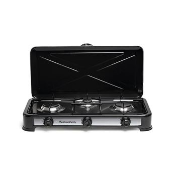 Fogão a Gás Melchioni Family Minerva New 3 | 3 Queimadores | Grelhas e Queimadores Removíveis | Regulação da Chama | Uso Exclusivo no Exterior - Preto - 1