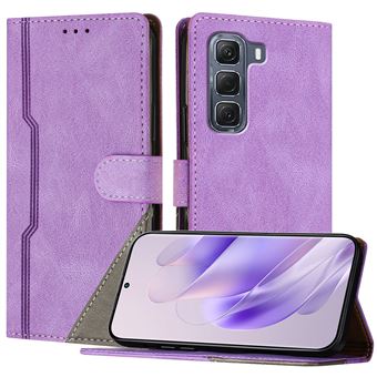 Capa FOXDOCK para Infinix Hot 60 Pro 4G | Fecho Magnético | Pele TPU Macia | 3 Compartimentos para Cartões | Função de Suporte | Roxo - 1