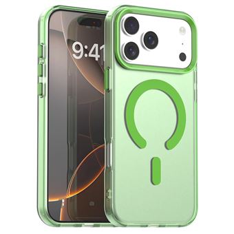 Capa Magnética à Prova de Queda com Toque Suave Fosco QT15 V-REEL para iPhone 17 Pro Max - Verde - 1
