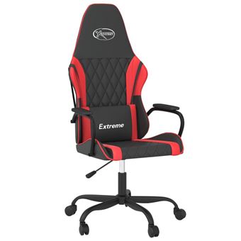Cadeira de gaming de massagens vidaXL | couro artificial preto e vermelho - 1