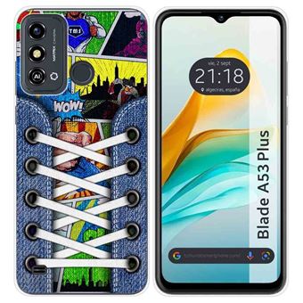 Capa Tumundosmartphone de silicone para ZTE Blade A53 tênis  Plus design 14 desenhos - 1