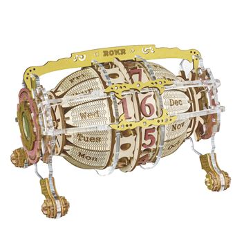 Quebra-cabeça 3D Robotime Modelo De Madeira Curioso Descoberta | Calendário Tempo Motor LC801 - 1