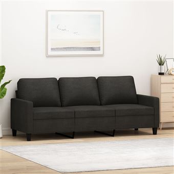 Sofá de 3 Lugares vidaXL | tecido | 180 cm | preto - 1