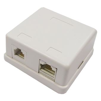 Caixa de Superfície BeMatik de 1 RJ11 e 1 RJ45 Cat.6 Cat.3 FTP - 1