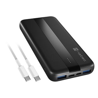Power Bank NATEC TREVI SLIM Q V2 | 10000 mAh | Preto - 1