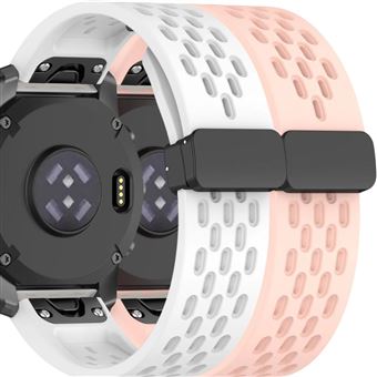 Pack 2x Bracelete Antiimpacto SnapFlow para Garmin MARQ Golfer Gen 2 Branco e Rosa - 1