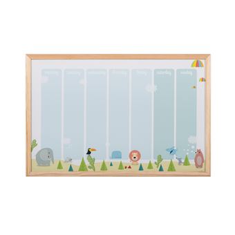 Planner Magnético Semanal Zoo Bi-Office | 600 x 400 mm | Moldura de Pinho - 1