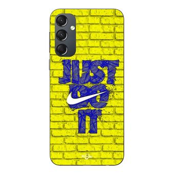 Capa Maniacase para Samsung Galaxy S25 FE | com logótipo Just Do It azul com frente amarela - 1
