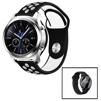 Kit Phonecare | Pulseira Bracelete SportyStyle + Película de Hydrogel para Huawei GT2 Pro Classic 46 mm - Preto / Branco - 1