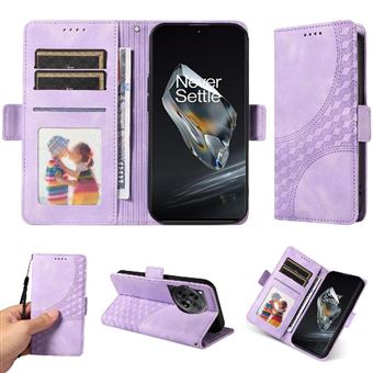 Capa FLOODKING para OnePlus 12 | Design Acolchoado | Couro PU Premium | Roxo - 1