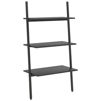 Unidade 3 prateleiras inclinada vidaXL | 64x34x116 cm | preto - 1