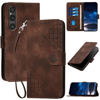 Capa Livro ZURSANA para Sony Xperia 1V 2023 | Couro PU Premium Magnético | Porta-cartões | Suporte | Castanho - 1
