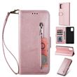 Capa Magunivers Pu Bolso com Zíper Ouro Rosa para Samsung Galaxy A31