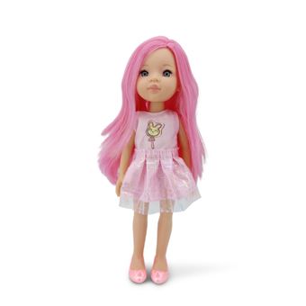 Boneca Moni Pretty Doll Pink Hair | 33 cm - 1