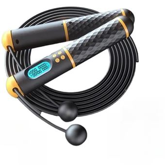 Corda de Saltar CO-Phenix com Contador de Calorias e Temporizador - Preto/Amarelo - 1