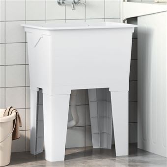 Tanque de lavar roupa vidaXL | 59x41x75 cm | resina branco - 1