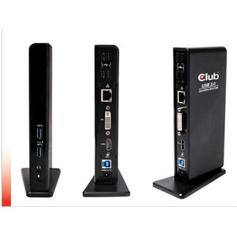 Base & Duplicador de Portas CLUB3D SenseVision USB3.0 Dual Display Docking Station | Preto - 1