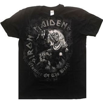 T-shirt Rock Off IRON MAIDEN | Number Of The Beast Grey Tone | L | Preto - 1