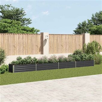 Canteiro elevado Jardim vidaXL | Aço galvanizado | 600x80x45 cm | antracite - 1