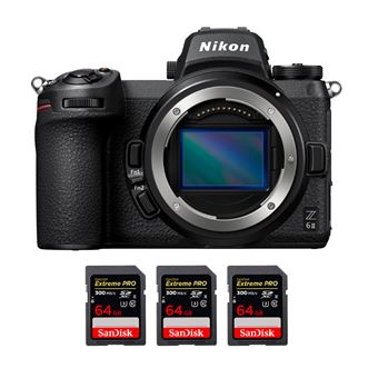 Nikon Z6 II Corpo + 3 SanDisk 64GB Extreme PRO UHS-II SDXC 300 MB/s + PDF 15 Técnicas para Melhorar as suas Fotografias - 1