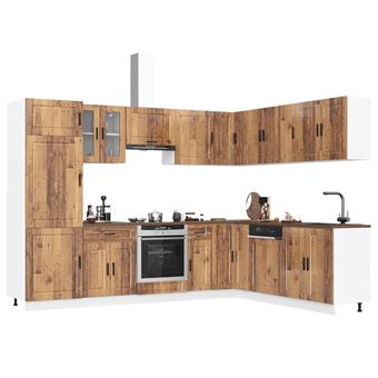 Conjunto de armários de cozinha vidaXL | 14 Peças | Porto madeira velha - 1