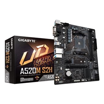 Motherboard GIGABYTE A520M S2H | Preto - 1
