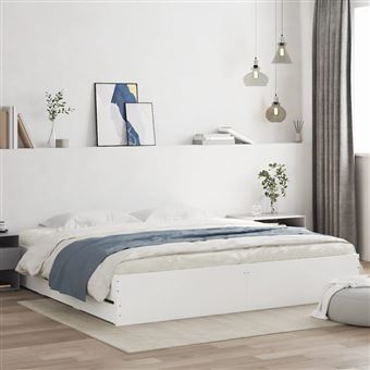 Estrutura de cama com gavetas vidaXL | 200x200cm | derivados madeira branco - 1