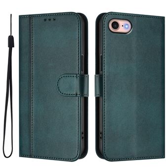 Capa FOXDOCK para iPhone 7/8 | Estilo Vintage | TPU com Textura de Pele Antiderrapante | Compartimentos para Cartões e Suporte | Verde escuro - 1