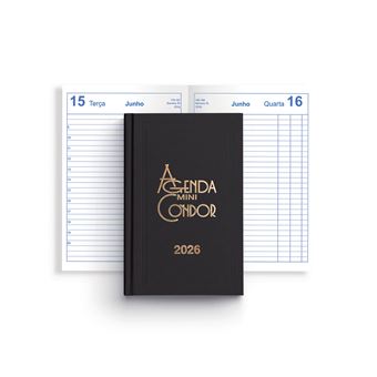 Agenda Diária A6 2026 Firmo Mini Condor Preto - 1
