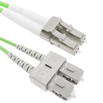 Cabo de Fibra Ótica BeMatik OM5 Multimodo Duplex 50µm/125µm LC/PC para SC/PC 100Gb de 20 m - 1