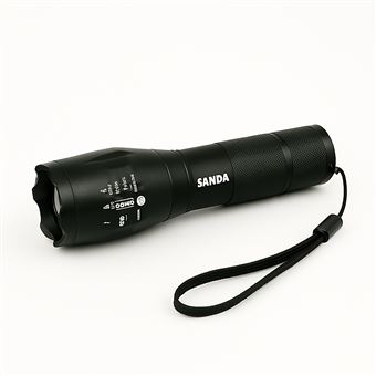 Lanterna LED SANDA SD-5613 | Recarregável | Preto - 1