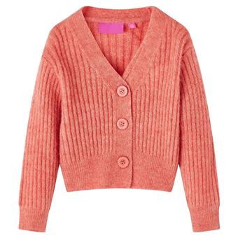 Casaco de malha para criança | vidaXL | rosa-médio 104 | 3 a 4 anos - 1