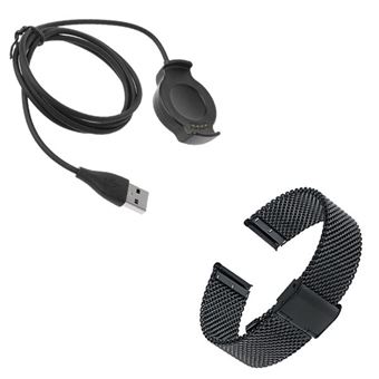 Kit Phonecare Pulseira Bracelete Milanese Loop Fecho Magnético + Carregador Usb Charger para Huawei Watch 2 - Preto - 1