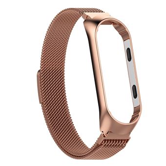 Pulseira Bracelete Phonecare Milanese Loop Fecho Magnético para Xiaomi Mi Band 4 - Rosa Dourado - 1