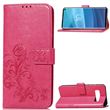 Capa Magunivers PU suporte de trevo rosa para Samsung Galaxy S10