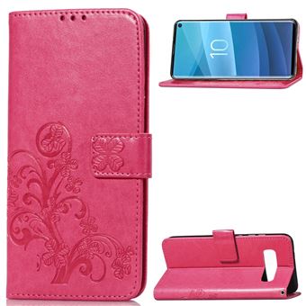 Capa Magunivers PU suporte de trevo rosa para Samsung Galaxy S10