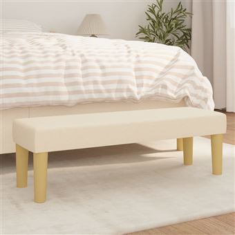 Banco vidaXL 100x30x30 cm tecido cor creme - 1