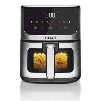Air Fryer Haeger AF-D47.005A | 4 L | 1200 W | Preto, Prateado - 1
