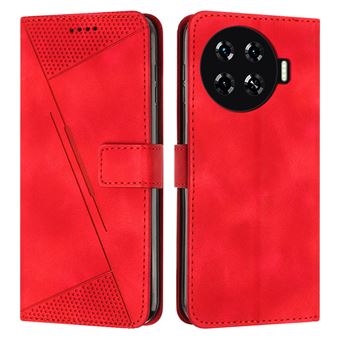 Capa FOXDOCK para Tecno Spark 20 Pro Plus | Pele | Flip | 3 Compartimentos para Cartões | Vermelho - 1