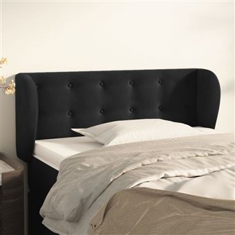 Cabeceira de Cama com Abas vidaXL | Veludo | 93x23x78/88 cm | preto - 1