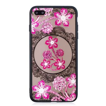 Capa Magunivers TPU 3D de strass Flor rosa para Apple iPhone 8 Plus/7 Plus 5.5 '